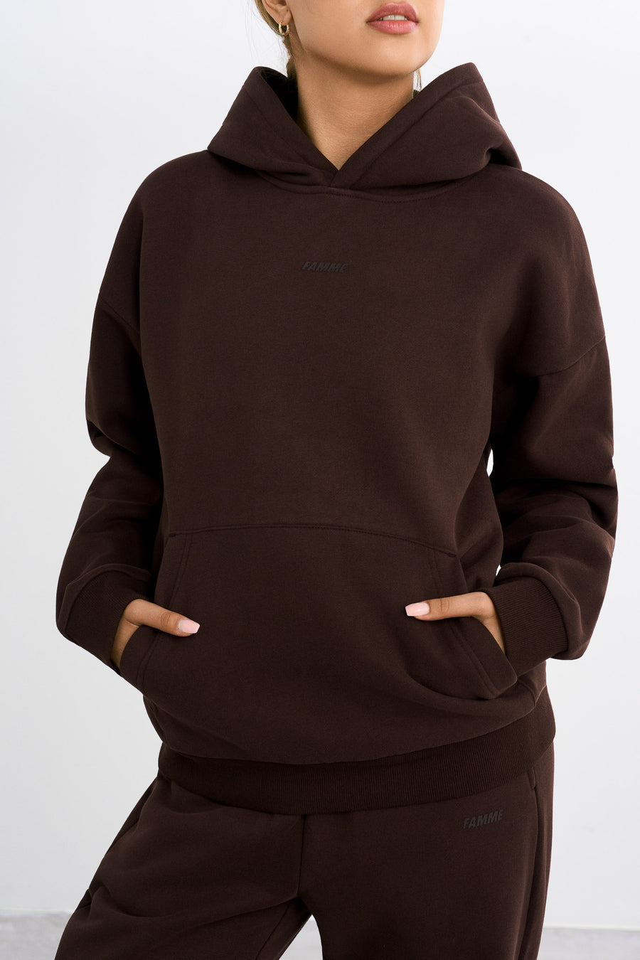Essential Oversized Hoodie · Brown